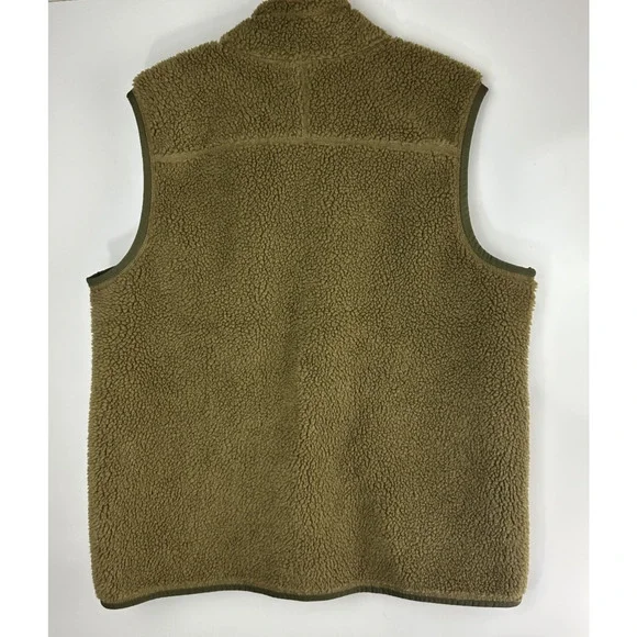 LL Bean Mountain Pile Fleece Vest Sherpa Zip Pockets Fatigue Green Mens XXL Tall - Picture 6 of 14